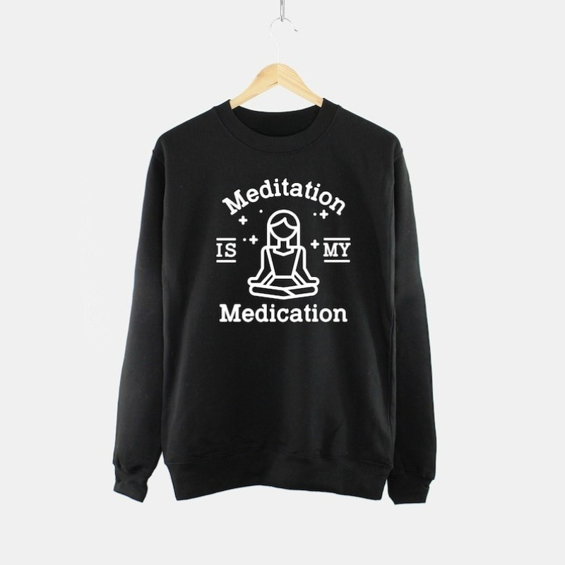 Pilates Yoga Jumper - Meditasyon Tişörtü - Meditasyon Benim İlaçım