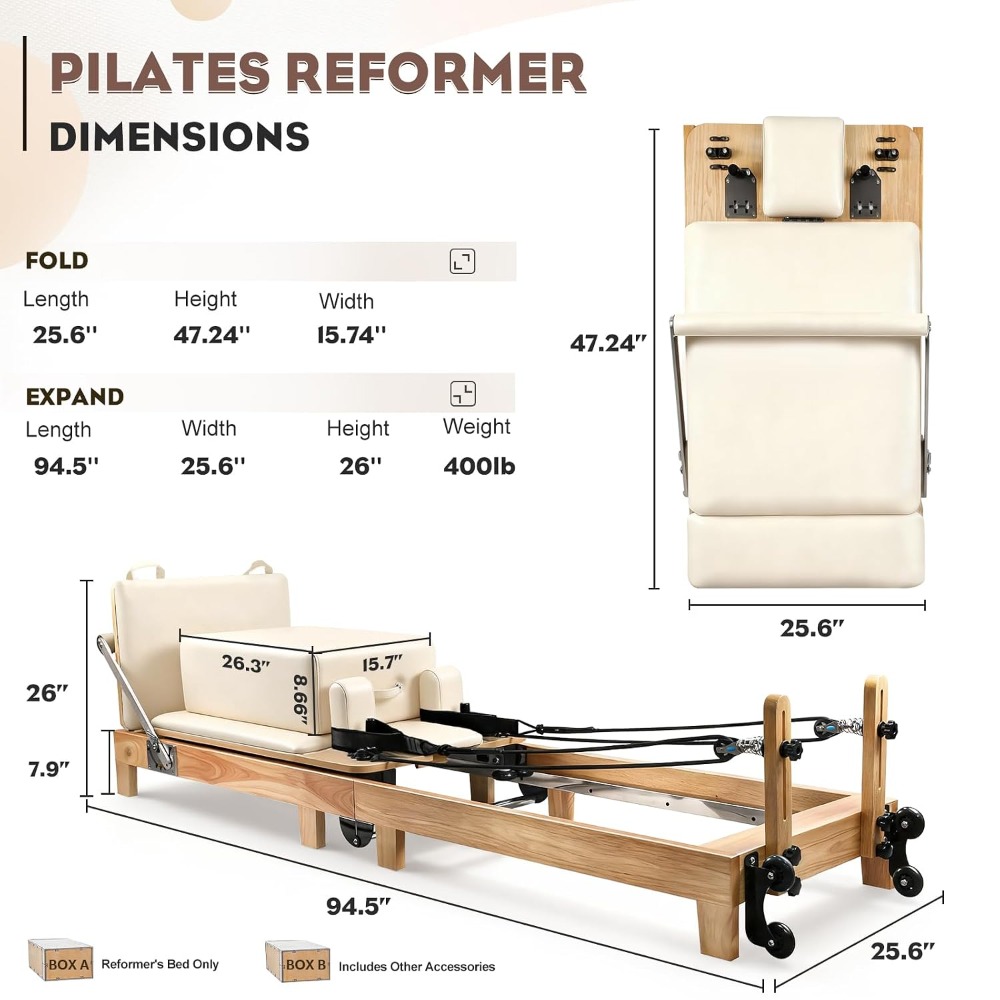 94,5 inç Katlanabilir Ahşap Pi - Pilates Reformer Spring incelemesi ve fiyatı